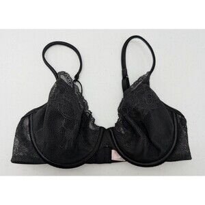 Vintage Victoria's Secret Bra Women's 34C Black Lace Unlined
